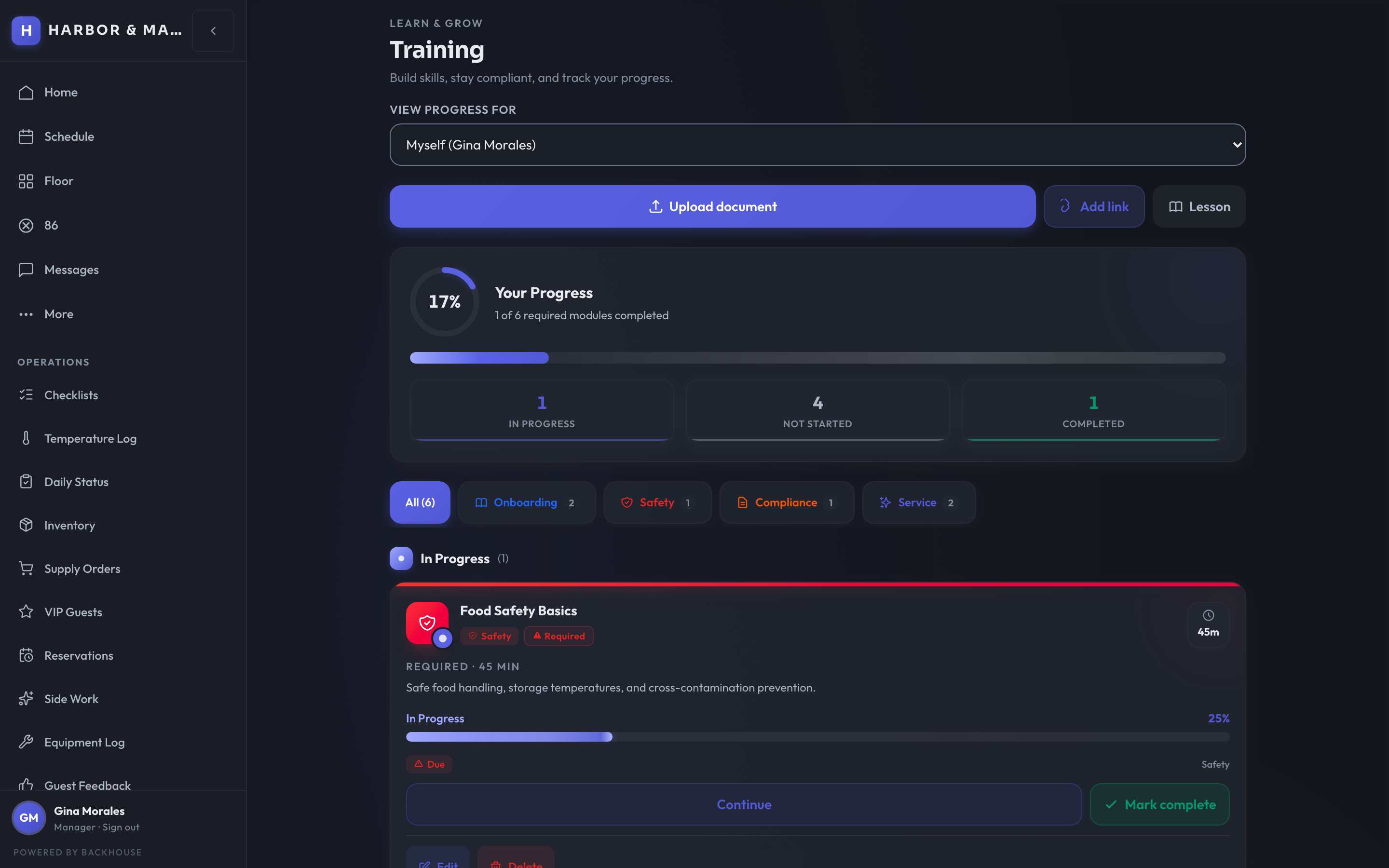 Training and certifications