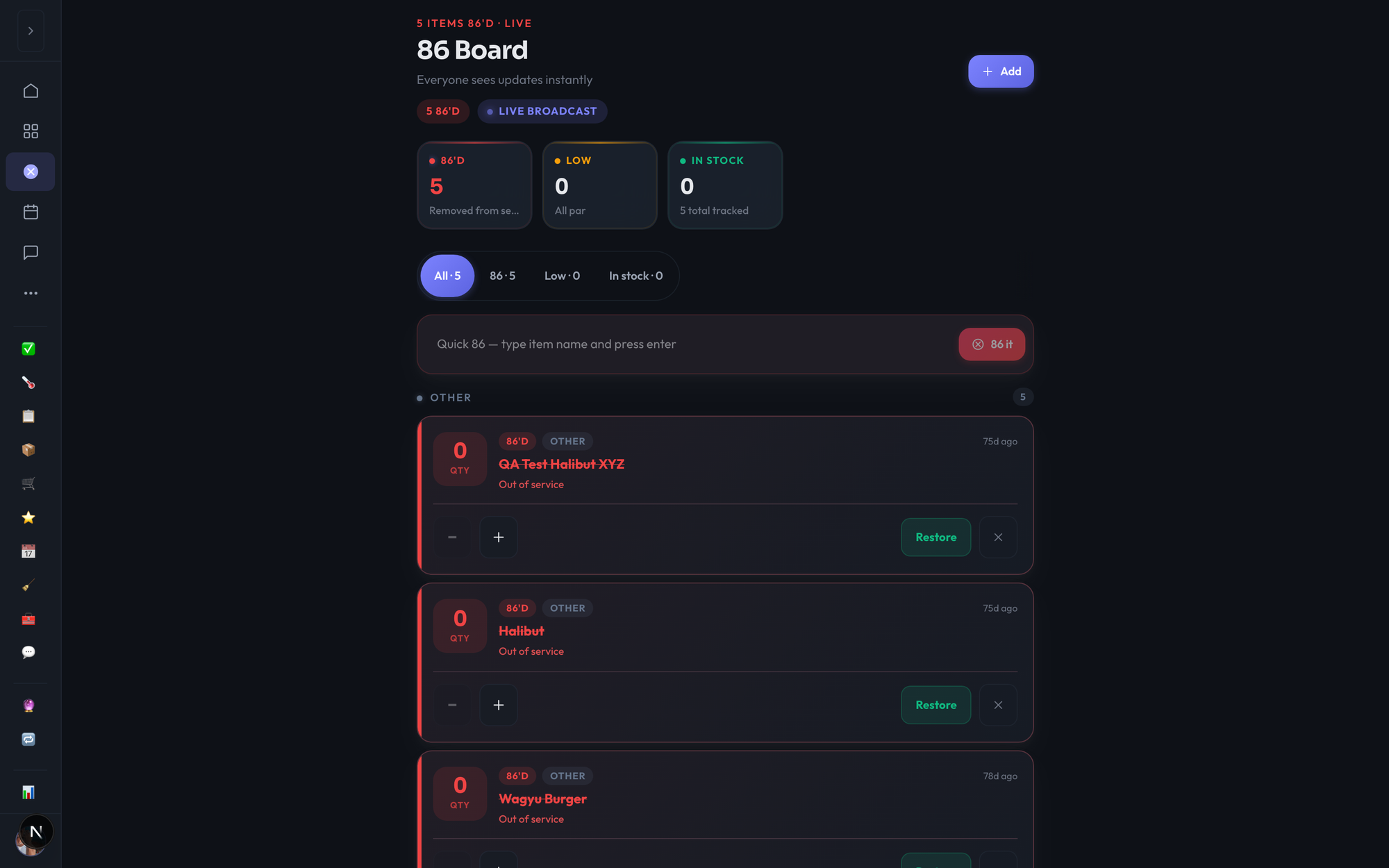 Live 86 board