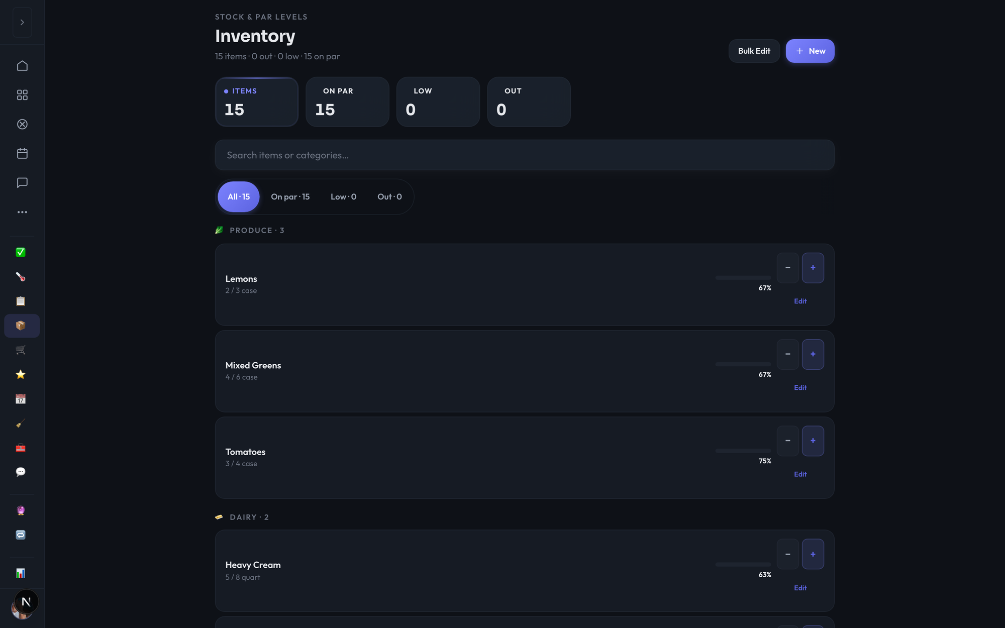 Inventory and supply